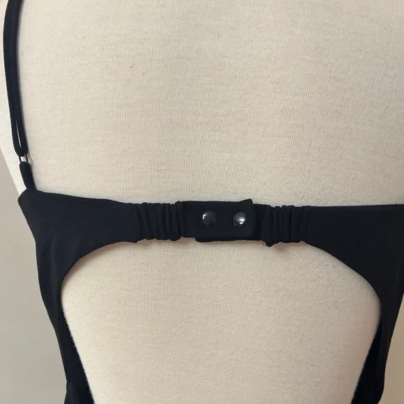 BARDOT Vienna Black Spaghetti Strap Cutout Midi Dress - Picture 6 of 9